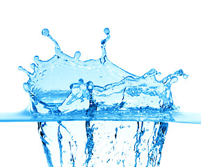 Image showing Sparks of blue water on a white background
