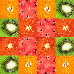 Image showing Grapefruit  orange  kiwi  watermelon