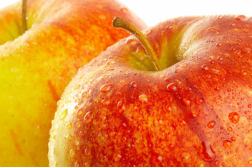 Image showing Fresh apple with drops of water.
