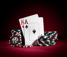 Image showing chips and two aces