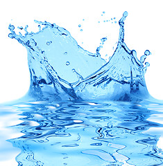 Image showing Sparks of blue water on a white background ...