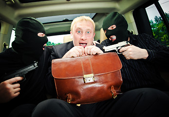 Image showing businessman grasped in hostages.