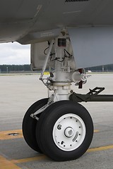 Image showing Aircraft front wheel