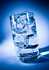 Image showing Glass of water with ice