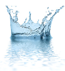 Image showing Sparks of blue water on a white background ...