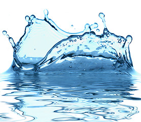 Image showing Sparks of blue water on a white background 