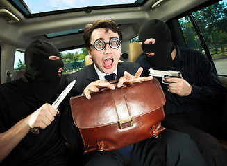 Image showing businessman grasped in hostages.