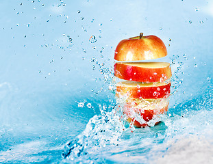 Image showing Apple and water