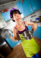 Image showing crazy housewife