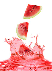 Image showing watermelon and juice