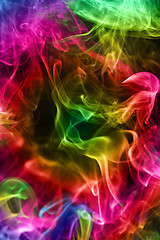Image showing Multi-coloured smoke. Background.