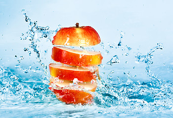 Image showing Apple and water