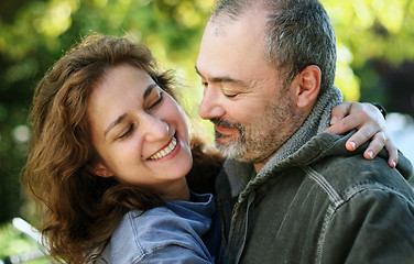 Image showing Romantic couple outdoors