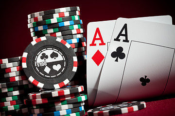 Image showing chips and two aces