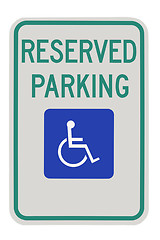 Image showing Handicap parking sign