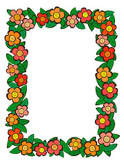 Image showing cartoon flower pattern frame