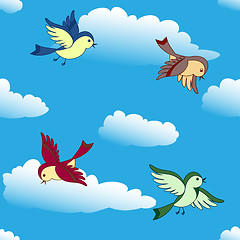Image showing birds flying in sky