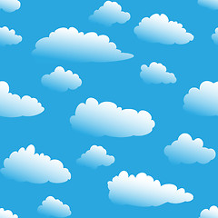 Image showing Seamless fluffy cloudy background