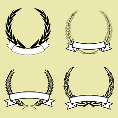 Image showing Laurel wreath with ribbon