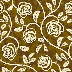 Image showing Rose Flowers Seamless Vector Repeat Pattern