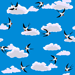 Image showing swallow flying to sky seamless