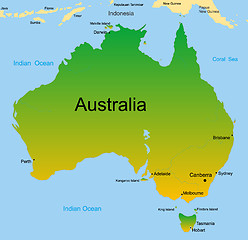 Image showing map of australian continent