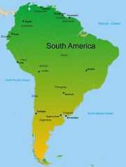 Image showing map of south america continent