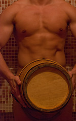 Image showing muscular man at sauna