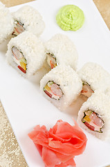 Image showing shrimp sushi roll