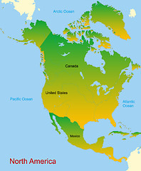 Image showing map of north america continent