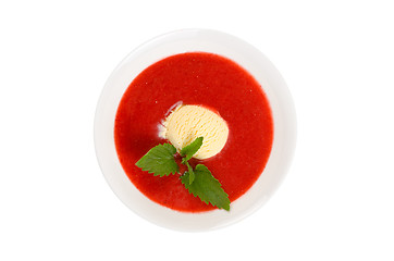 Image showing Strawberry soup