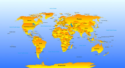 Image showing Vector Map of the World