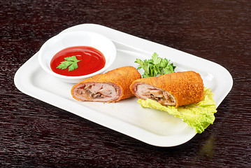 Image showing rolls from pork meat