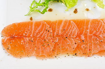 Image showing Fish Carpaccio with salad