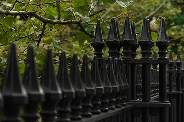 Image showing OLd wrought iron fence