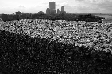 Image showing Cement Slab with city in background