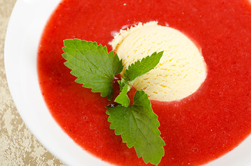 Image showing Strawberry soup