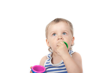 Image showing boy with a toy