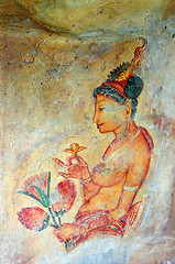 Image showing Ancient rock painting art