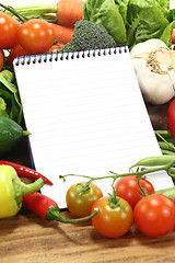 Image showing shopping list with vegetables