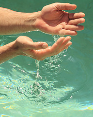Image showing hands in the pool