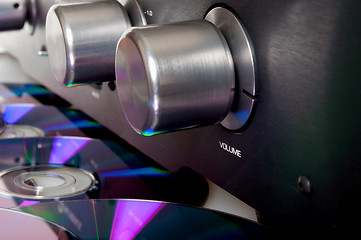 Image showing Amplifier and Compact Discs