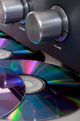 Image showing Amplifier and Compact Discs