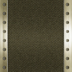 Image showing carbon fibre and gold background