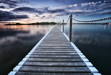 Image showing pontoon jetty across the water