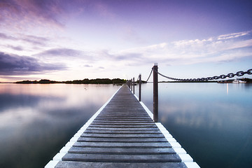 Image showing pontoon jetty across the water