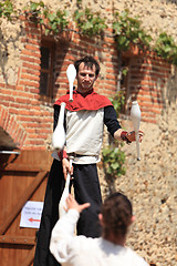 Image showing Medieval jugglers