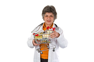 Image showing Senior woman doctor with medicine