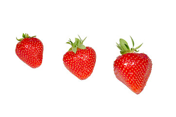 Image showing three strawberries