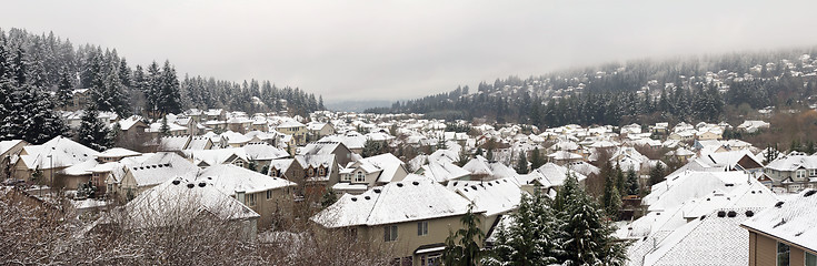 Image showing Winter in Residential Suburban City